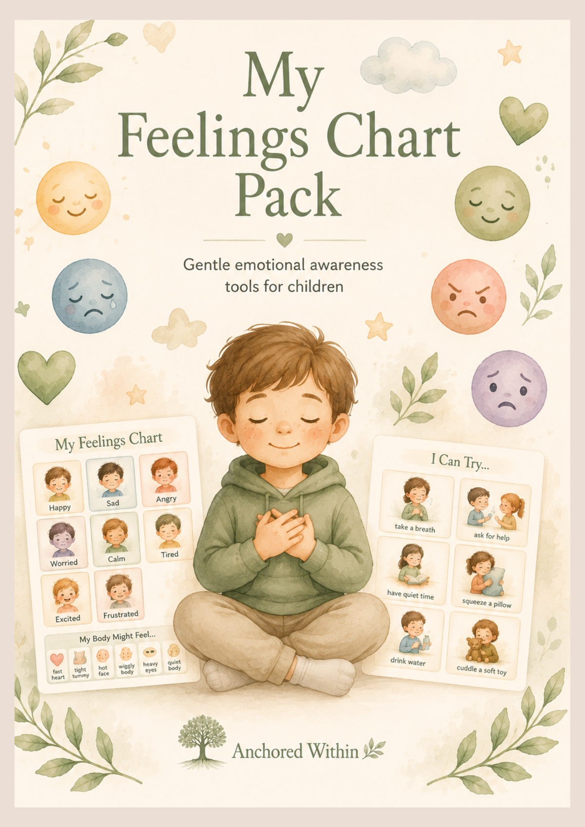 Feelings Chart Pack |  Printable Emotion & Regulation Supports