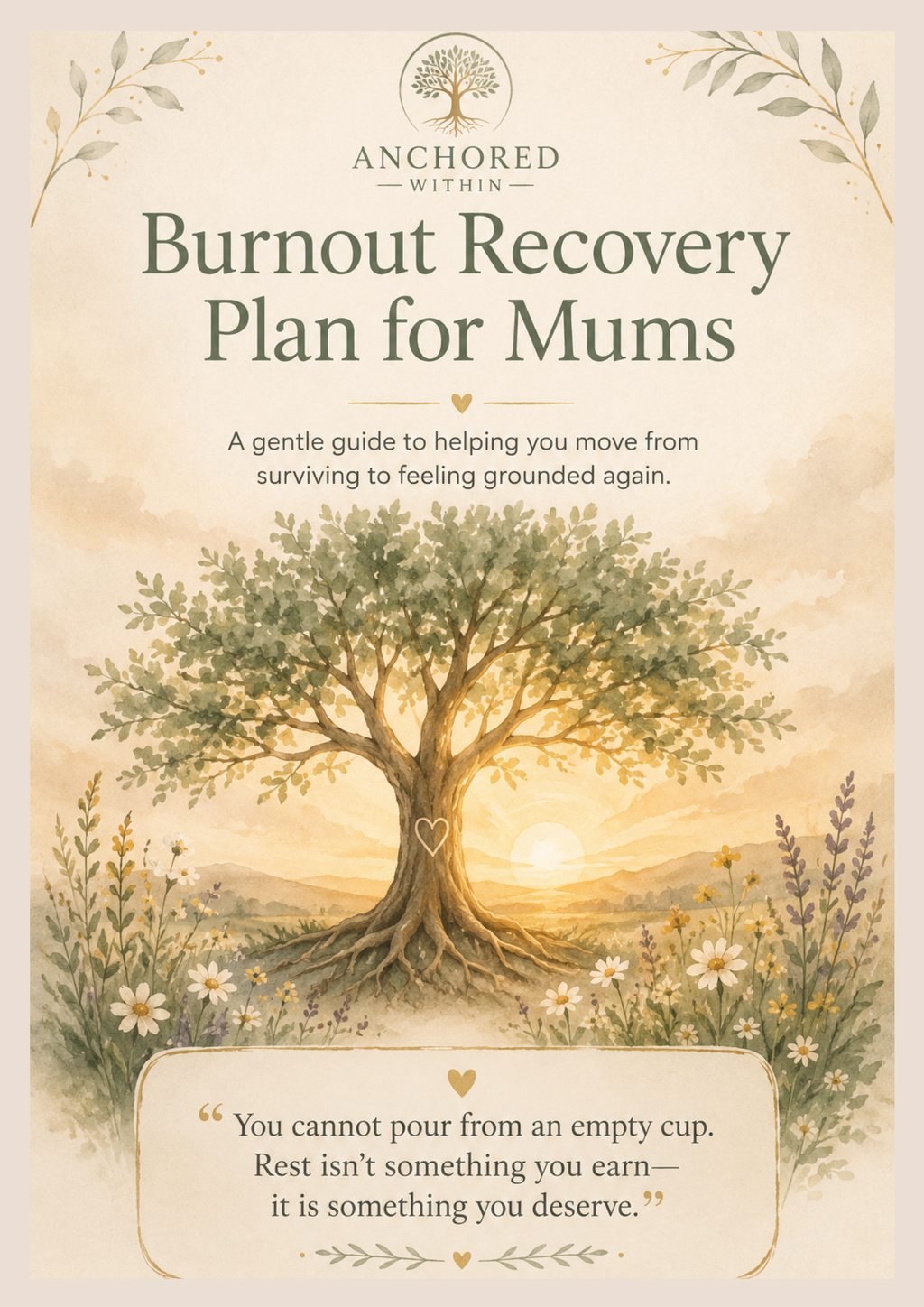 Burnout Recovery Plan for Mums | Printable Self-Care & Emotional Wellness Journal