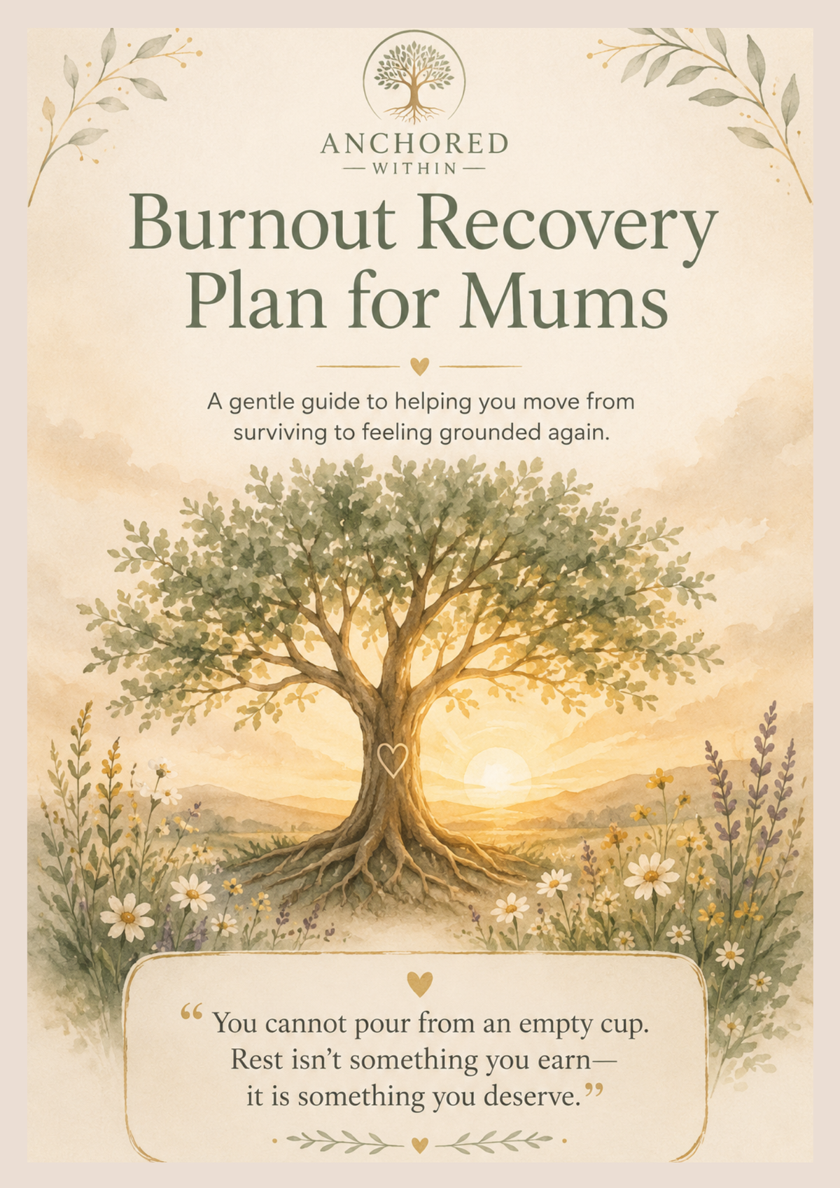 Burnout Recovery Plan for Mums | Printable Self-Care & Emotional Wellness Journal