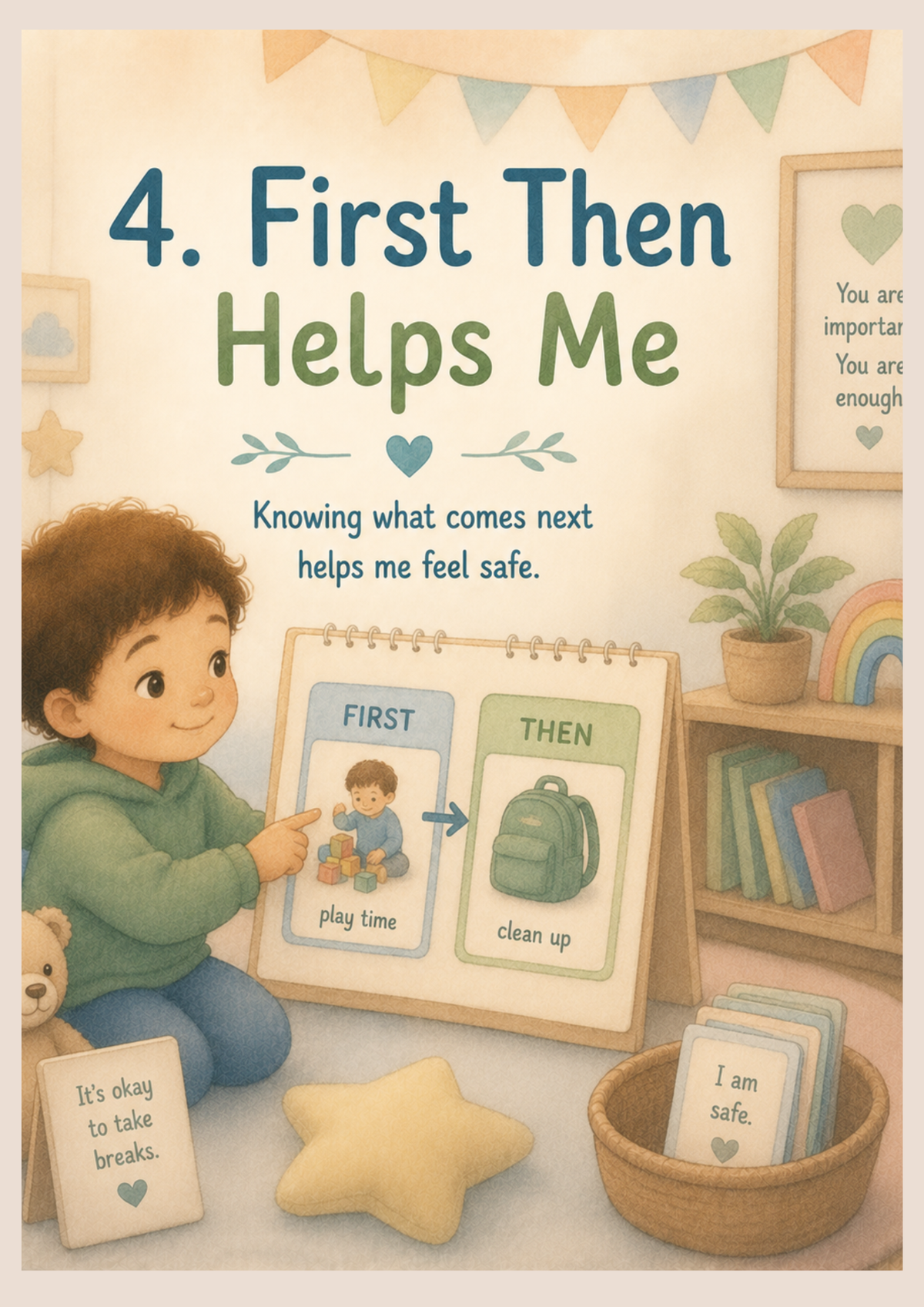 First Then Helps Me | Autism-Friendly Social Story Printable PDF