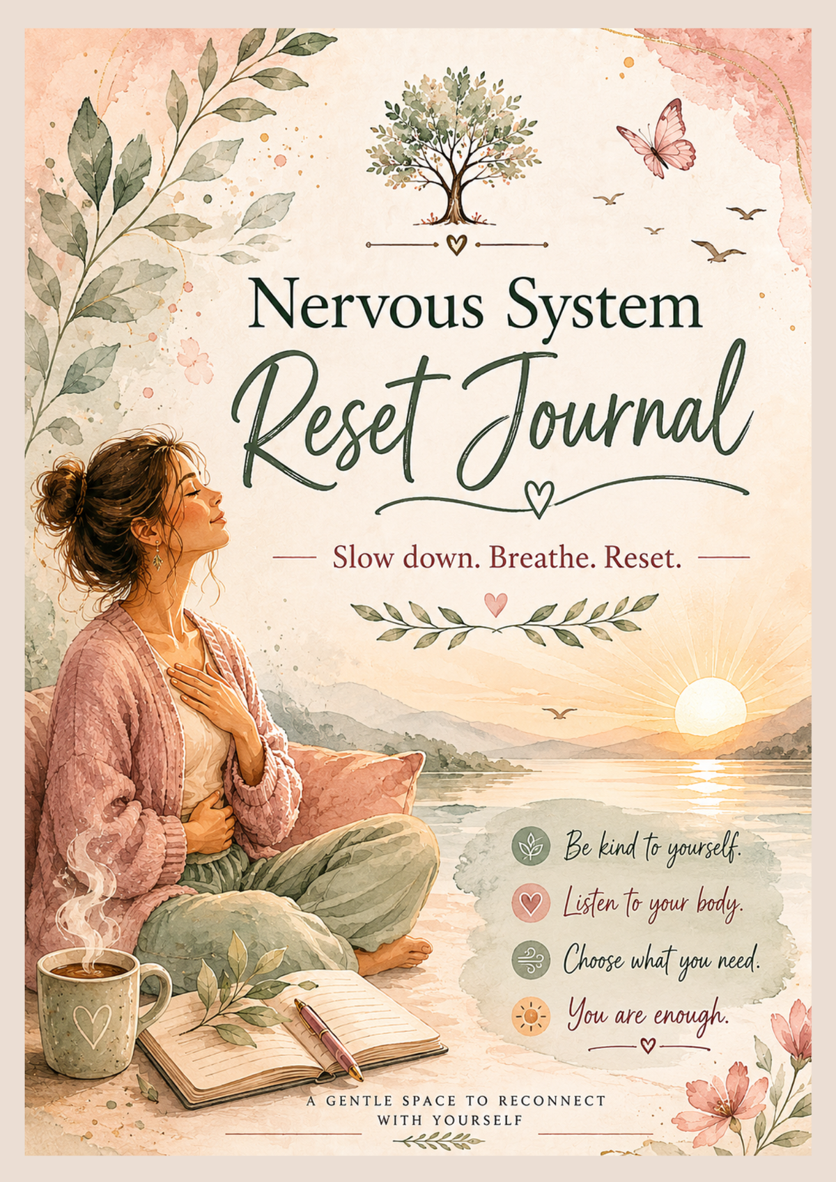 Nervous System Reset Journal | A Gentle Guided Journal for Stress, Anxiety & Emotional Wellbeing