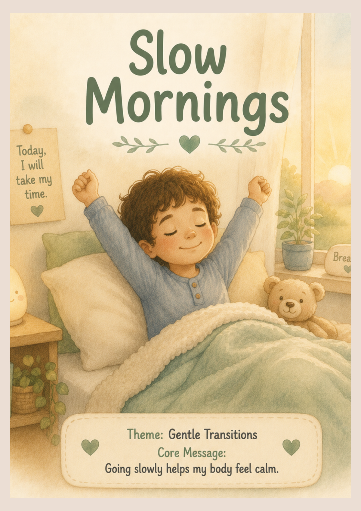 Slow Mornings | Autism-Friendly Social Story | Printable PDF for Calm Morning Routines