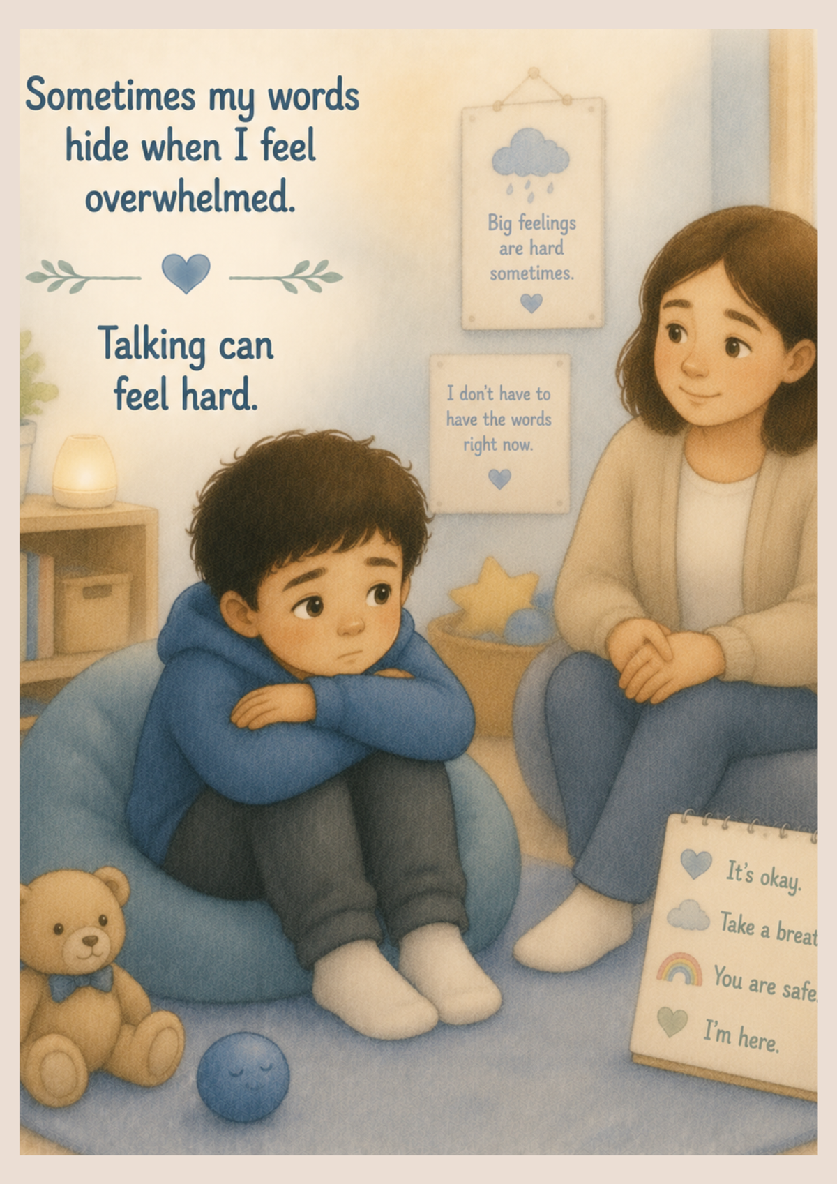 Sometimes My Words Hide | Autism Friendly Social Story | Printable PDF for Communication Confidence