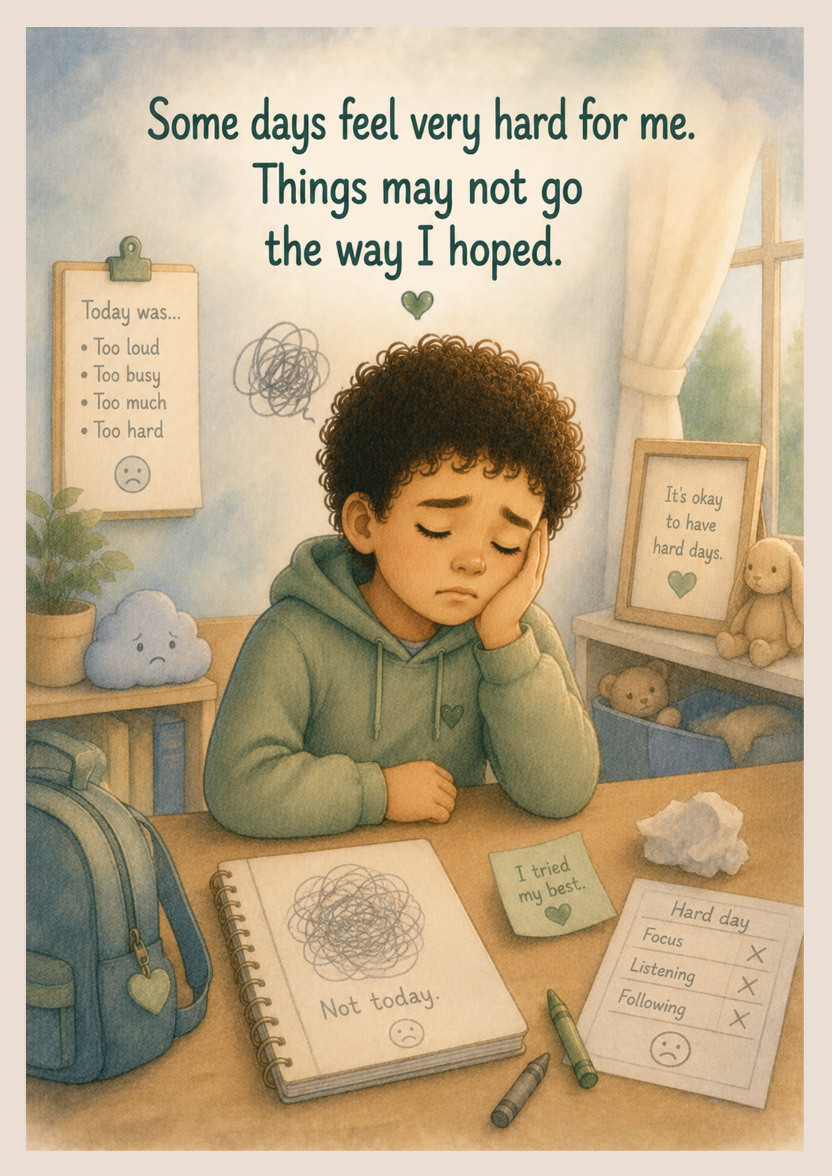 I Can Try Again Tomorrow | Autism- Friendly Social Story | Printable PDF