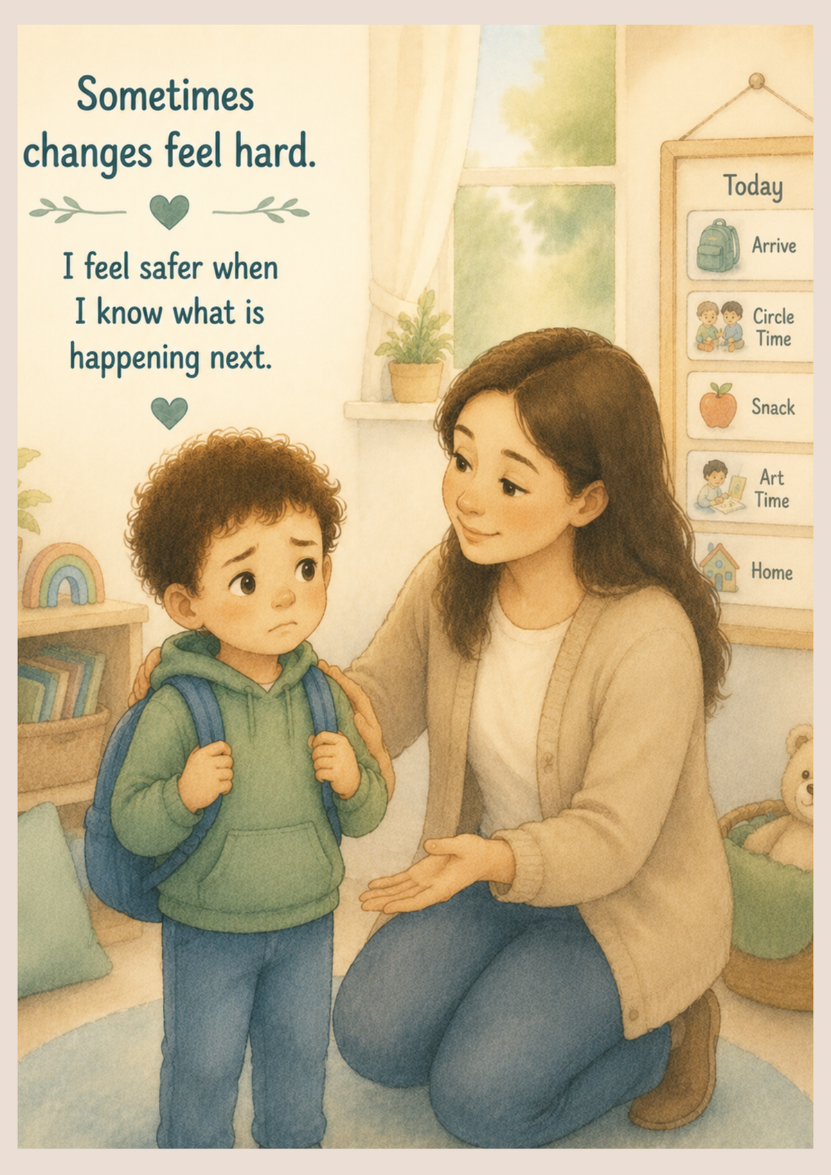 First Then Helps Me | Autism-Friendly Social Story Printable PDF