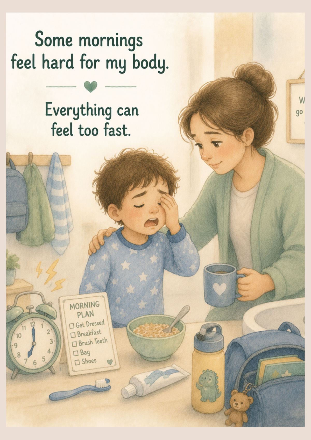 Slow Mornings | Autism-Friendly Social Story | Printable PDF for Calm Morning Routines