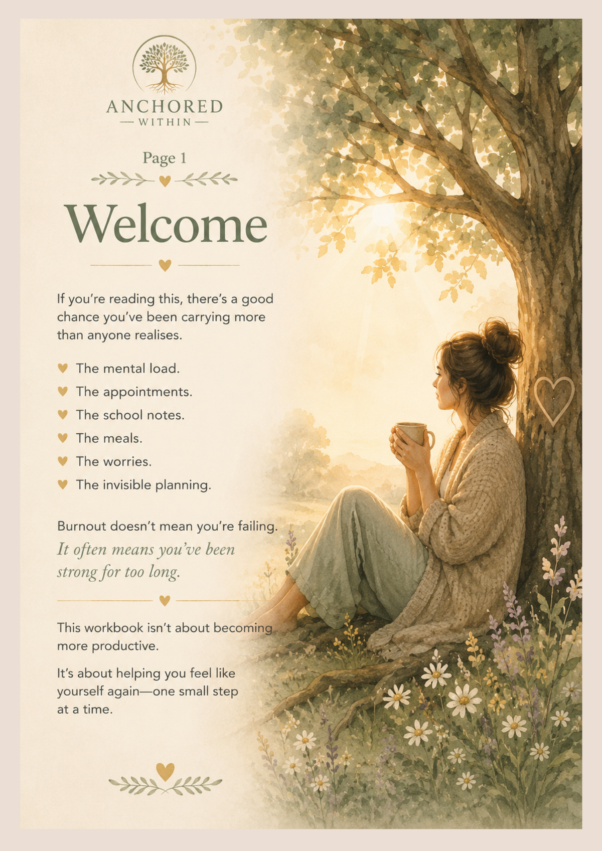Burnout Recovery Plan for Mums | Printable Self-Care & Emotional Wellness Journal