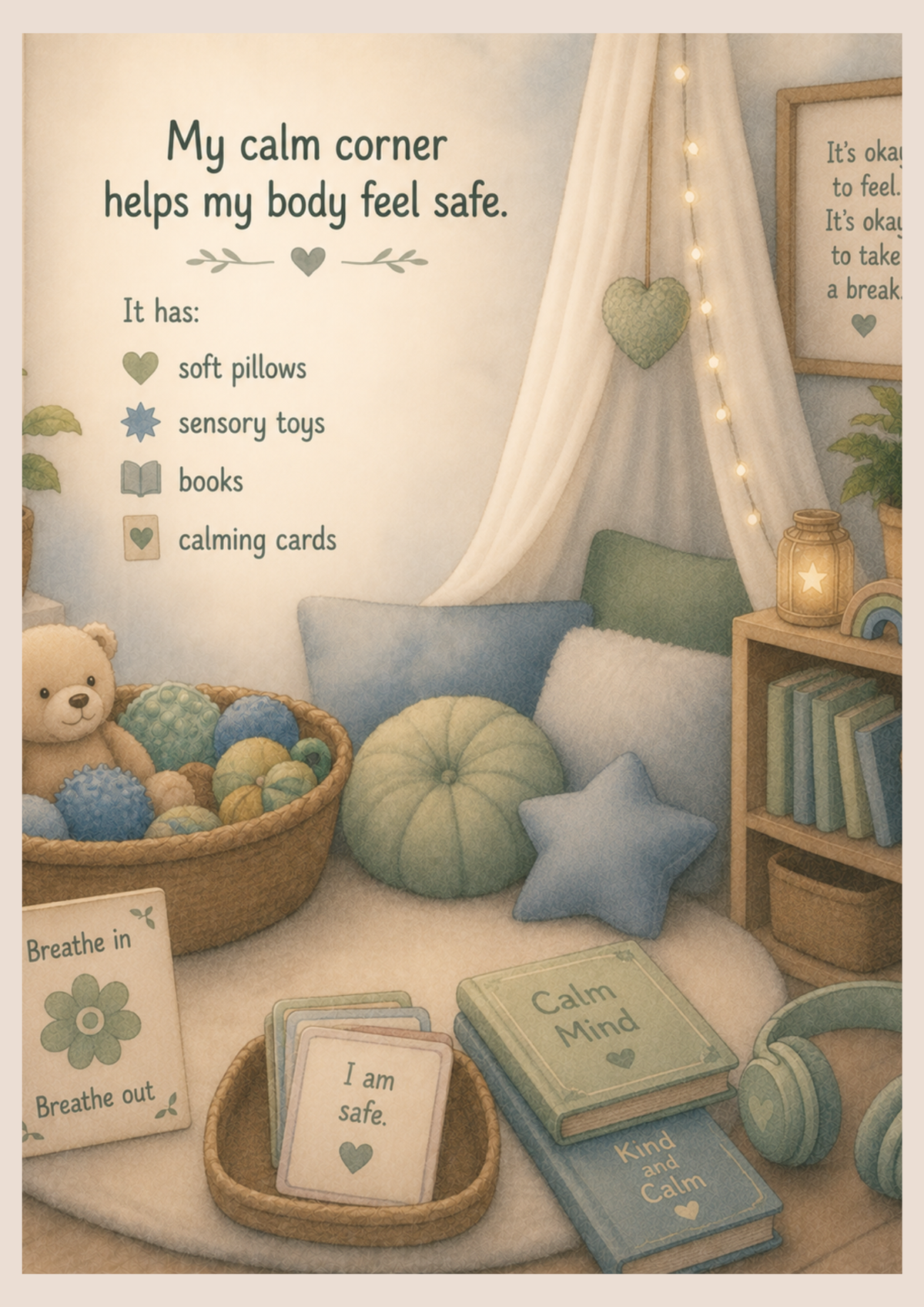 The Safe Calm Corner | Autism Social Story Printable PDF