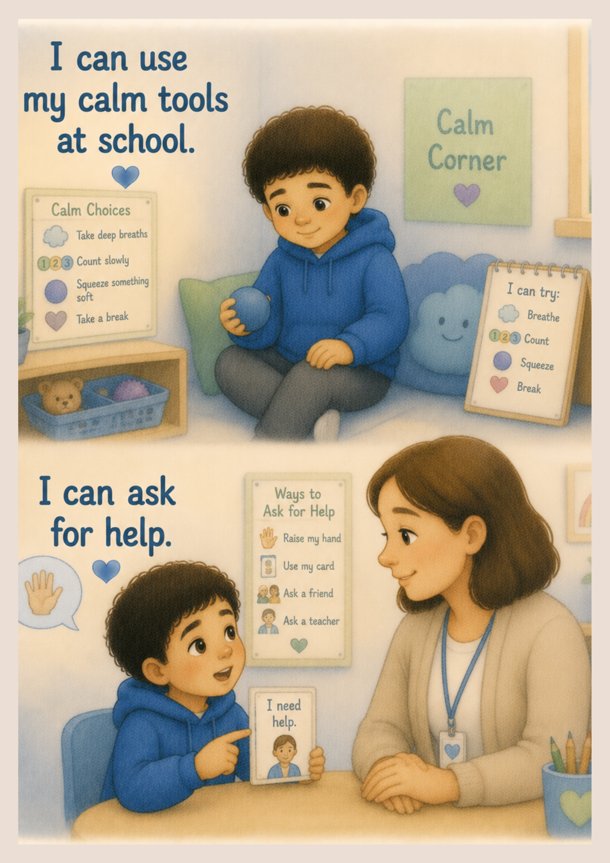 School Feels Big Sometimes | Autism-Friendly Social Story | Printable PDF for School Anxiety & Confidence