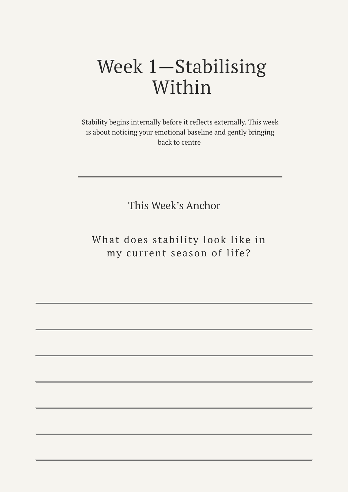 The Anchored Within 12-Week Anchoring System | Printable Guided Program for Emotional Resilience & Personal Growth