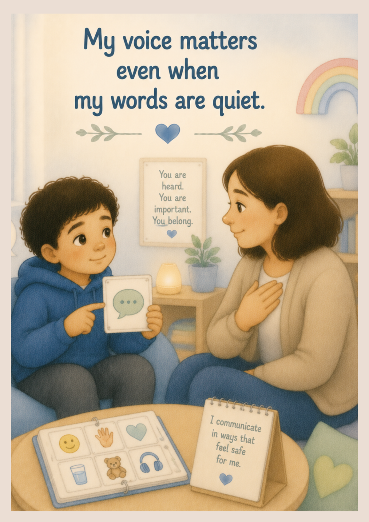 Sometimes My Words Hide | Autism Friendly Social Story | Printable PDF for Communication Confidence